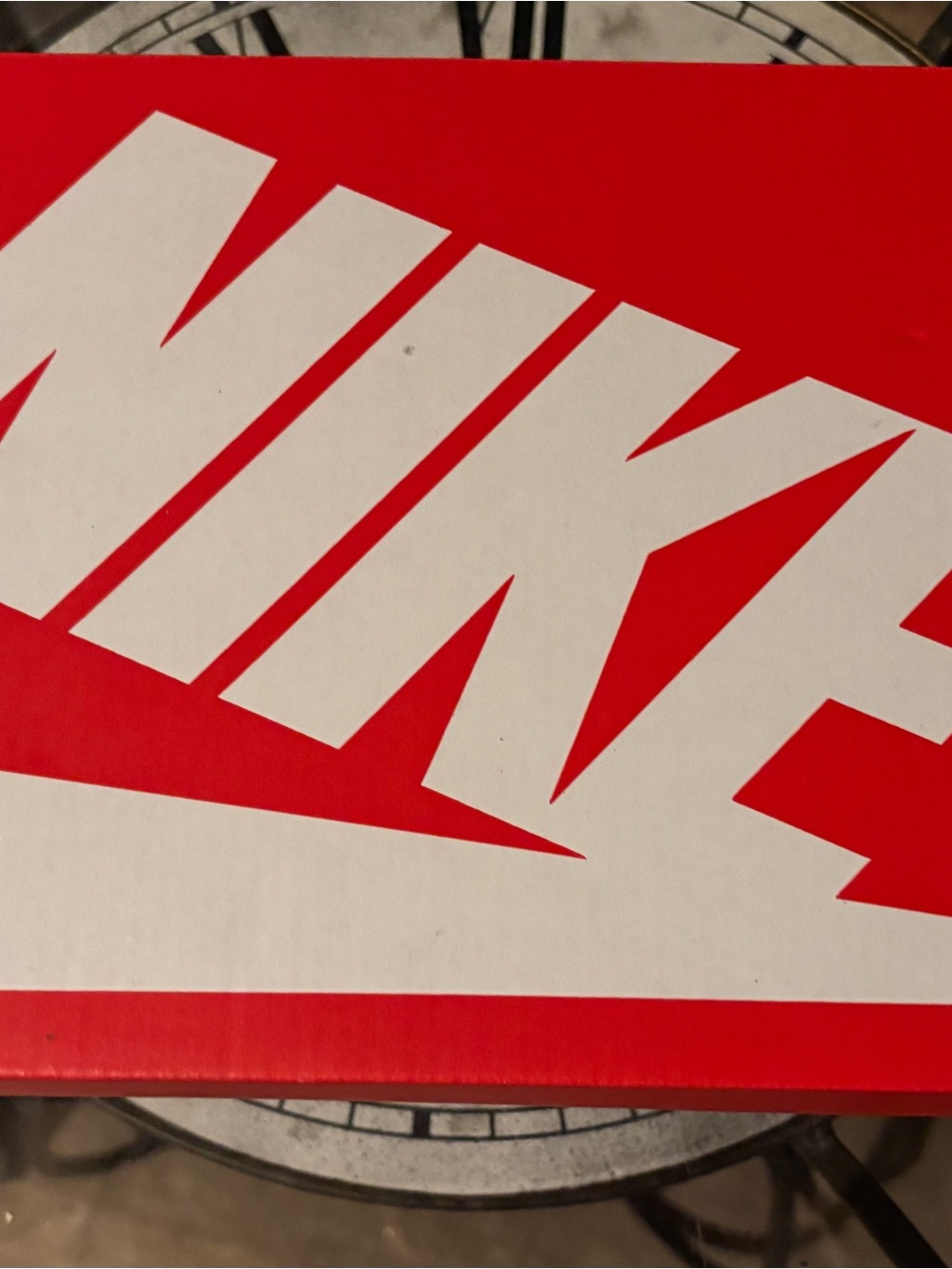 Nike Women's Red and White Logo Shoe Box